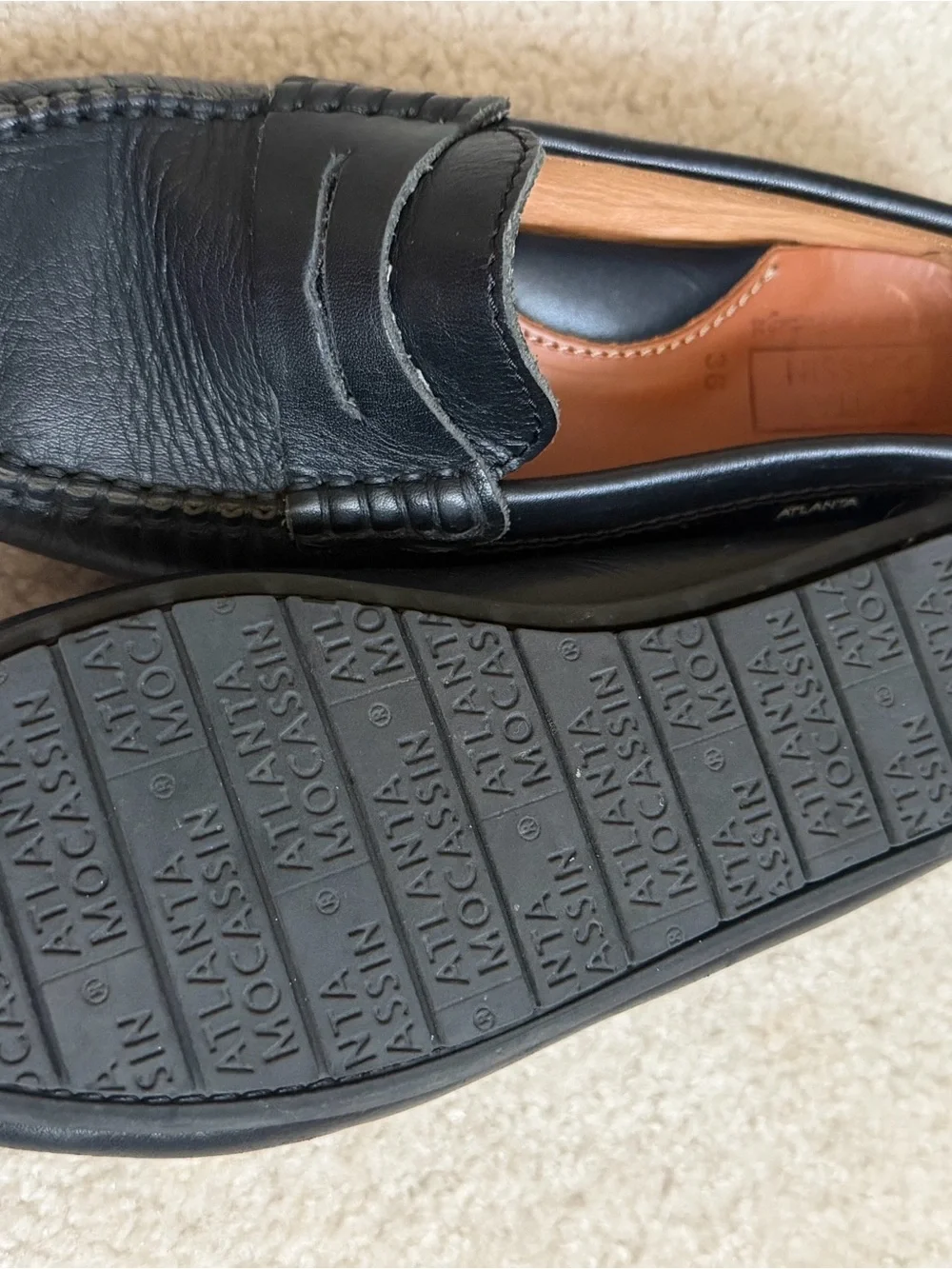 Premium Atlanta Moccasin Boys Leather Penny loafers US 4 (EU36)